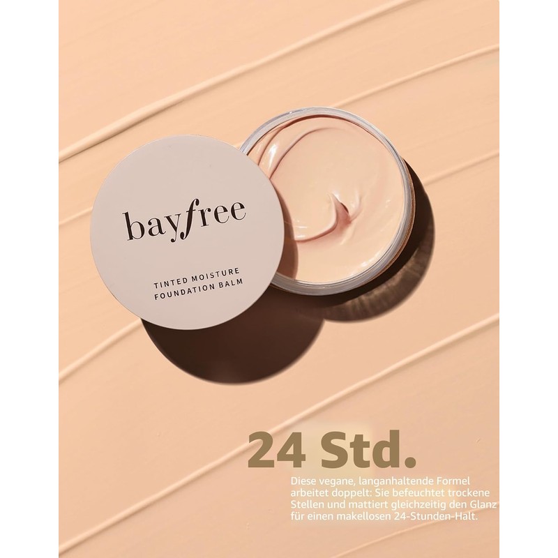 bayfree Tinted Moisture Foundation Balm, Foundation 24-Hour Long-Term Hold, Moisturiser,