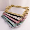 Yamfurga Small Rectangle Decorative Mirror Tray, French Style, Makeup Organizer,