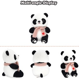 Panda Stuffed Animal Plush Toy, Cute Panda Plushie Soft Panda Doll Toy for Girl or Girlfriend (Pink Scarf)