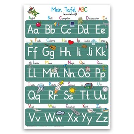 Mein Tafel-ABC in Grundschrift: Lernposter, laminiert, DINA4