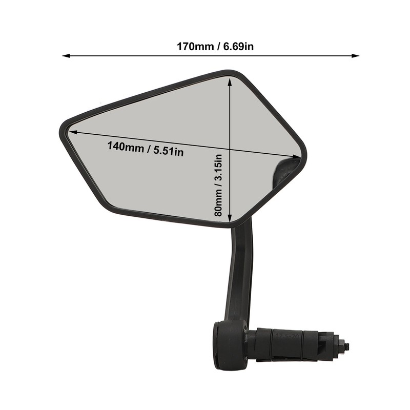 Bar End Bike Mirror Handlebar Mount Rearview 360 Degree Rotatable