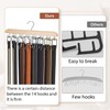 2 Pcs Natural Wooden Belt Hanger with 14 Rotatable Hooks
