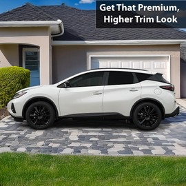 BOGAR TECH DESIGNS Lower Side Chrome Delete Overlay Compatible with Nissan Murano 2015-2024, Gloss Black