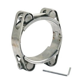 95-105mm Heavy Duty T Bolt Hose Clamp 304 Stainless Steel Double Head Double Layer Hose Pipe Clamp Tube Clamps Band Width 24mm(1 Pieces with Wrench)