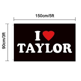 I love Taylor flag 3x5 Ft Outdoor Indoor,Taynor 2024 flag for Bedroom Living room dorm wall with Brass Grommets Vivid Color and Fade Proof Decorations