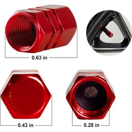 JacobsParts Tire Valve Stem Caps, 4 pcs/Pack, Anodized Aluminum Corrosion Resistant Universal Tire Valve Cap Set for Cars, SUVs, Bikes, Trucks and Motorcycles, Red