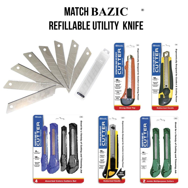 BAZIC Cutter Replacement Blades w/Tube (8/Tube)