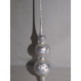 Jingle Bells Lauscha Christmas Tree Topper Plain White