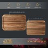 2-Piece Acacia Cutting Board Set W/ Non-Slip Feet Juice Grooves