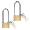 PATIKIL Solid Brass Padlocks 2", 2 Pcs Keyed Different Long