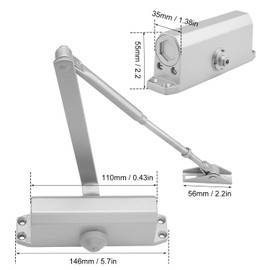 3 PCS Hydraulic Auto Door Closer, Door Closer, Auto Door Closer,Door Closer Residential for Homes, Offices, Schools, and Public Spaces,Easy Installation, （Equipped with screws）by GENHAKON, silvery