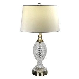 Dale Tiffany GT22184 Retozo 24% Lead Handcut Crystal Table Lamp with Antique Brass Finish and Softback Fabric Shade for Home Décor, Living Room, Bed Room, Home Office