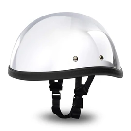 Daytona Helmets Novelty Bicycle Helmets for Men Classic Retro Skull Cap – Silver Chrome Helmet, Stylish & Comfortable, Non-Safety