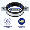 2 Pieces Isophonic Metal Pipe Clamp M8 with Rubber Gasket