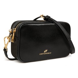 Chrysansmile Black Purses for Women Small Women's Crossbody Handbags Genuine Leather Cross Body Bag Trendy