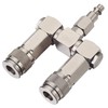 FIXSMITH Air Hose Connector- 2 Way Air Hose Splitter,1/4 In