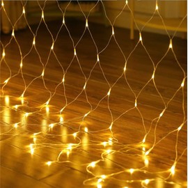 AKISOT Solar Illumination Net Light LED Outdoor Net Light Solar Garden Net Light String 3m*2m Net Light 196 LED 8 Modes Network Fairy Light, Remote Control and Timing Function, Outdoor Waterproof Net