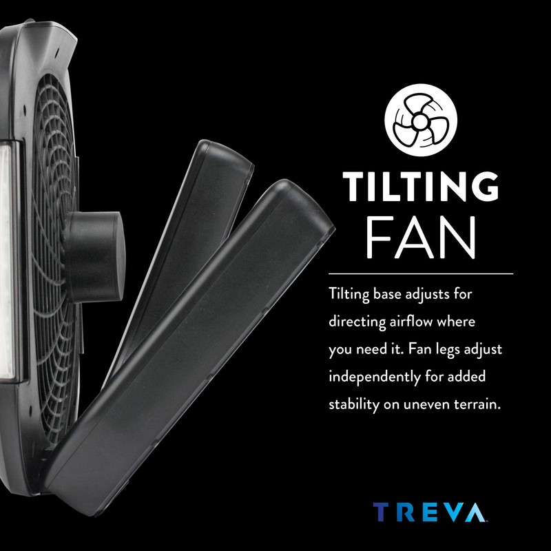 O2COOL Treva 10 Inch Portable Fan with LED Lights -