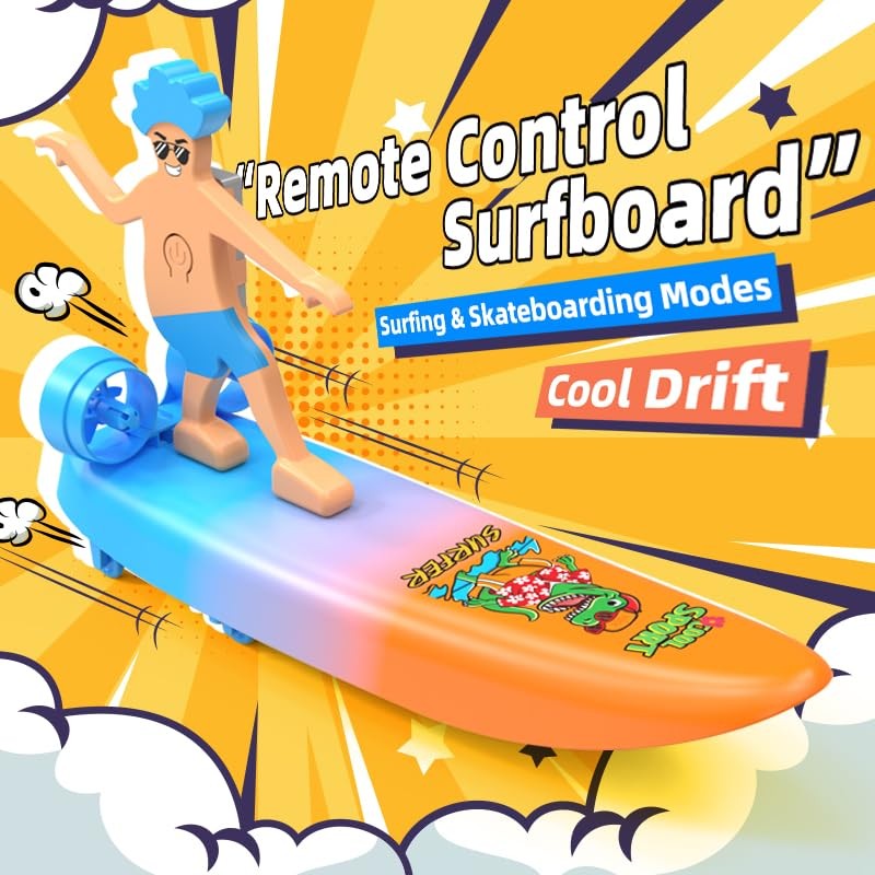OBEST RC Surfboard Remote Control Boat Water Toy Amphibious Gift