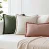 OTOSTAR Set of 2 Linen Fringe Decorative Throw Pillow Covers