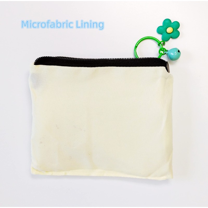 NUTFORD 12OZ Canvas Purse Pouch Cotton Linen for Coins, Cosmetic