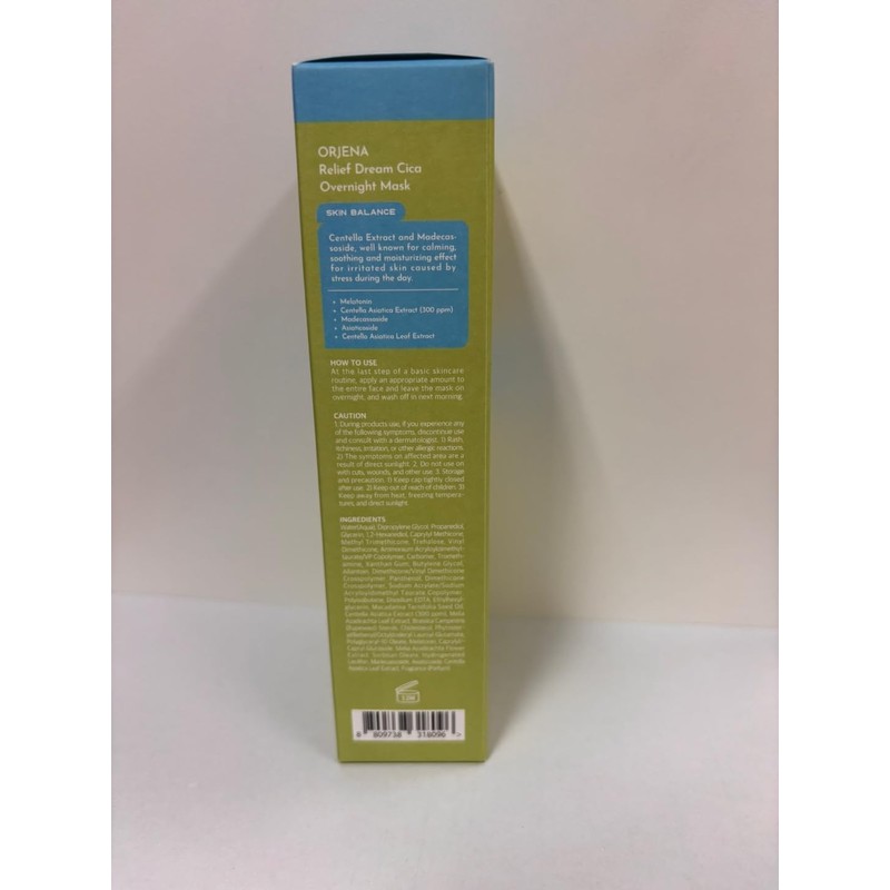 ORJENA Relief Dream Cica Overnight_Mask Sleeping_Pack Basado en fórmula vegana,