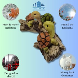 Intricate Turtle Garden Ornaments Outdoor Decor - Gardening Gifts for Women, Mum Dad Birthday Housewarming - Hand-Painted Resin, Frost & Fade Resistant - Perfect Womens Gifts for Birthday