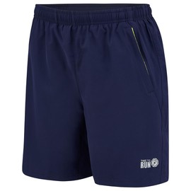 Time To Run Men's Twin Skin 2 in 1 Trail Running/Sports Gym Short With Three Zip Gel or Phone Pockets And Boxer Short Lining Large 32-34 Peacoat