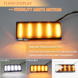 ZDEERAOTO LED Front Headlight LED Side Marker Lights Turn Signal Lamp Kit for Chevy/GMC C/K10 Truck/Suburban/Yukon/Blazer/Tahoe Side Marker Light 1988-2002,Smoked Lens Side Bumper Marker DRL (Smoked)