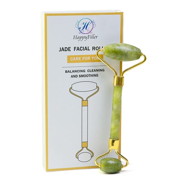 Green Jade Roller for Face,Face Jade Stone,Facial Massager Ice Roller Skin Care Tools for Women,Reducing Wrinkles,Eye Puffiness,Anti Aging