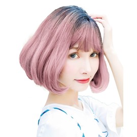 (Color Variations: 12 Colors) Adult, Fluffy, Bob, Heat Resistant, Black, Brown, Brown, Pink, Gray, Gradient Color, Airy, Girly, Fujitatsu TefuRe (For Everyday Use As Well As Going Out, Parties) -