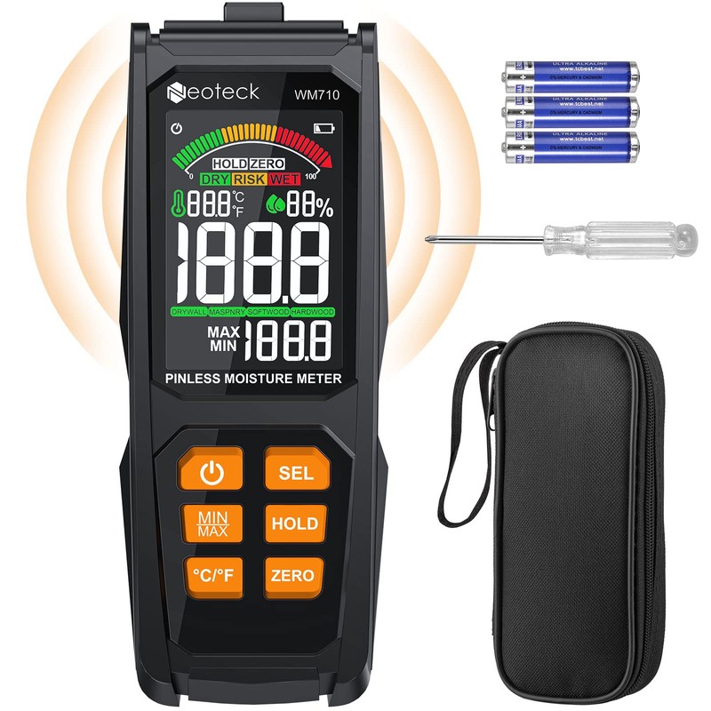 Neoteck Wood Moisture Meter Pinless Moisture Meter ±4％ Accuracy &