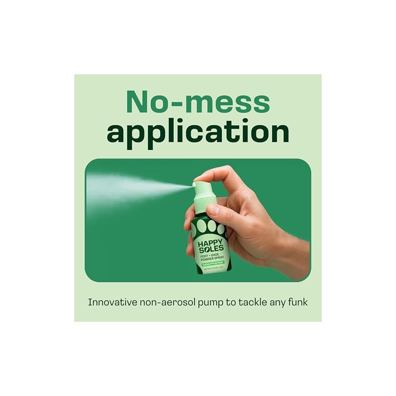 Happy Soles Foot Deodorizer Spray - Talc-Free and Refreshing
