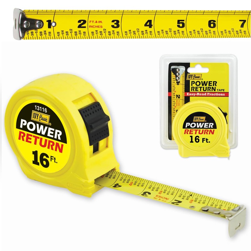 IVY Classic 13116 16' x 3/4" Power Return Measuring Tape,