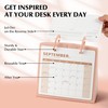BIBIAGE Simple Style Desk Calendar 2025-2026, 2 Years Stand Up