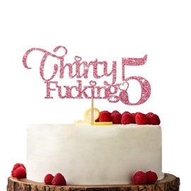 Decoración para tarta de 35 cumpleaños de color oro rosa, decoración para tartas de 35 años de edad, decoración para tartas de cumpleaños o aniversario