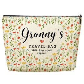 Granny's Travel Bag Mothers Day Makeup Bag Granny Grandma Gifts Grandma Birthday Gifts Funny Coloful Floral Cosmetic Bags for Women Nana Gigi Mimi Nanny Granny Chirstmas Appreciation Retirement Gift
