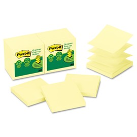 Post-it R330RP12YW Pop-up Notes, 3 x 3, Canary Yellow, 100-Sheet, 12/Pack