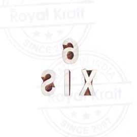 Beautiful Wooden Blocks Elegant Number Letter Design Printing Stamps (Set of 4)