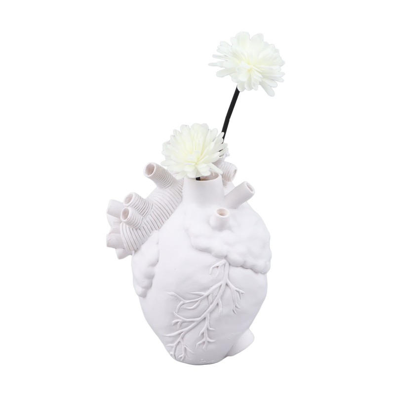 Creative Anatomical Heart Vases Resin Sculpture Heart Shaped Art Flower