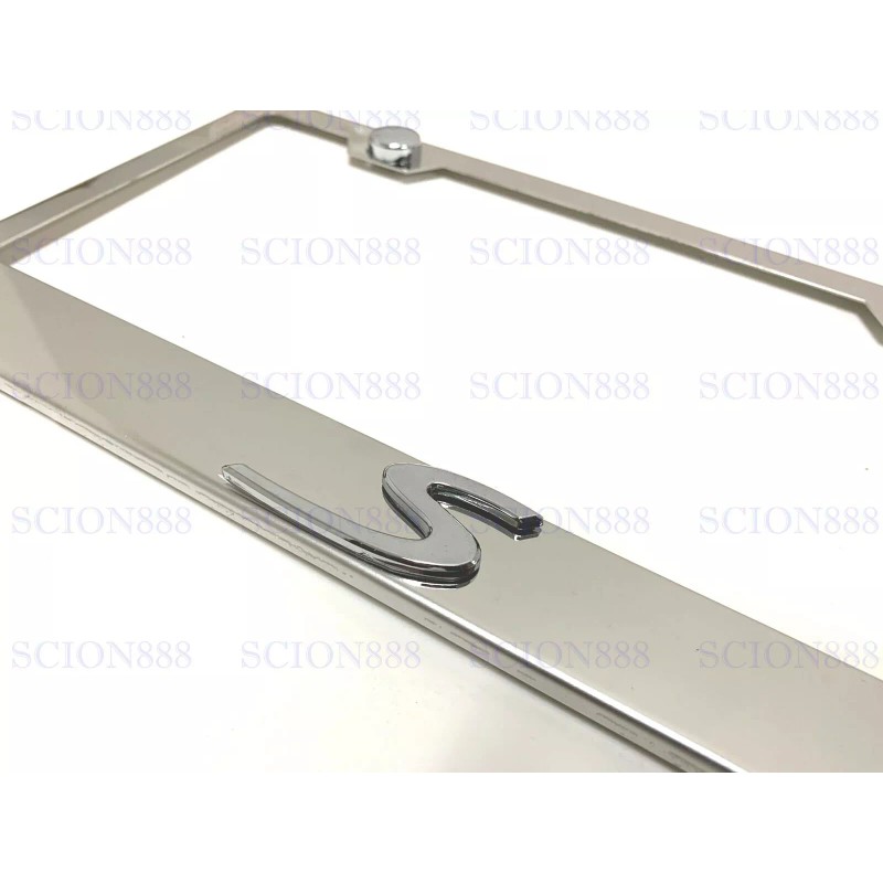 License Plate Frame 1pc 3D "S" Emblem Badge Stainless Steel