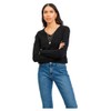 VILA CLOTHES Women's's Viril L/s V-Neck Knit Top-noos Jumper Black