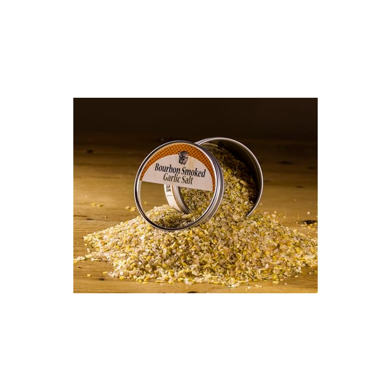 Garlic Salt - Handcrafted Bourbon Smoked Salt Blended with Garlic