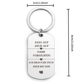 Kzikbxh Valentine's Day Men's Gifts Valentine's Day Men's Gift for Him Her Couples Women Keyring Valentine's Day Boyfriend Gift for Boyfriend, Drive carefully