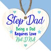 Pixie's Gifts Stepdad Wooden Heart Plaque - Sentimental Gift for