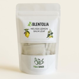 Blentolia Lemon Balm Tea – Melissa Officinalis Herbal Tea Bags – Calming & Soothing – 100% Natural Leaves – 30 Caffeine-Free Tea Bags
