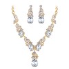 BriLove Wedding Bridal Necklace Earrings Jewellery Set for Women Multi