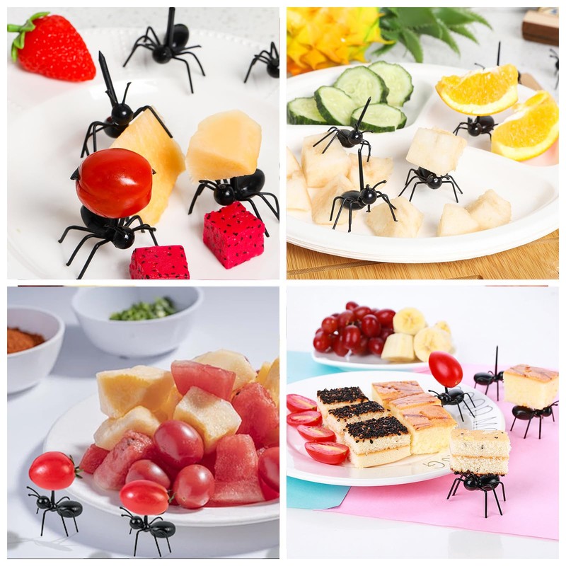 Pack of 72 Ant Toothpicks, Food Picks, Reusable Mini Fruit