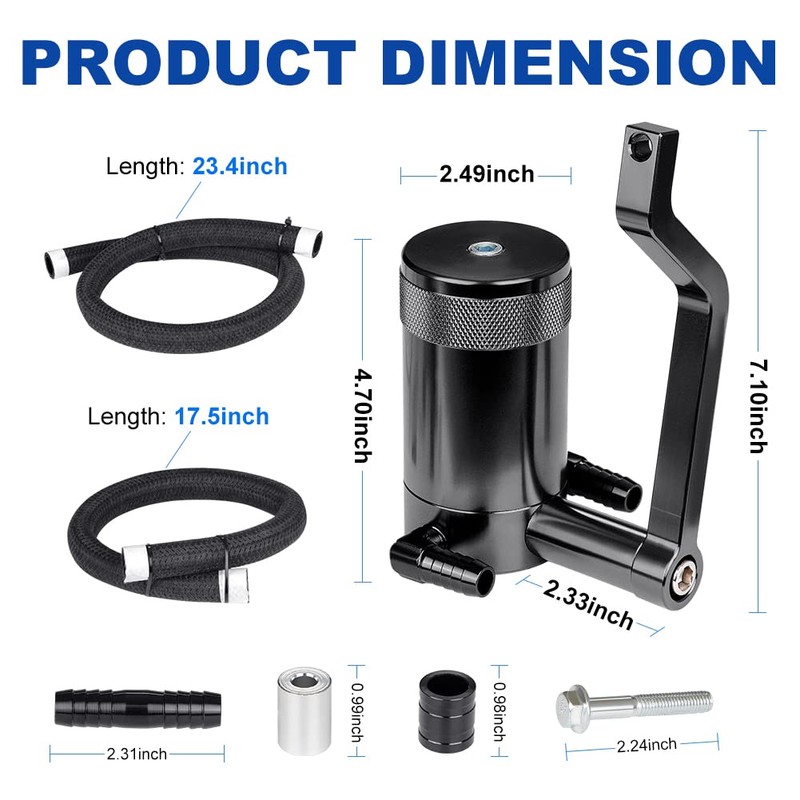 JDMON Oil Catch Can Oil Separator Reservoir Tank Compatible with