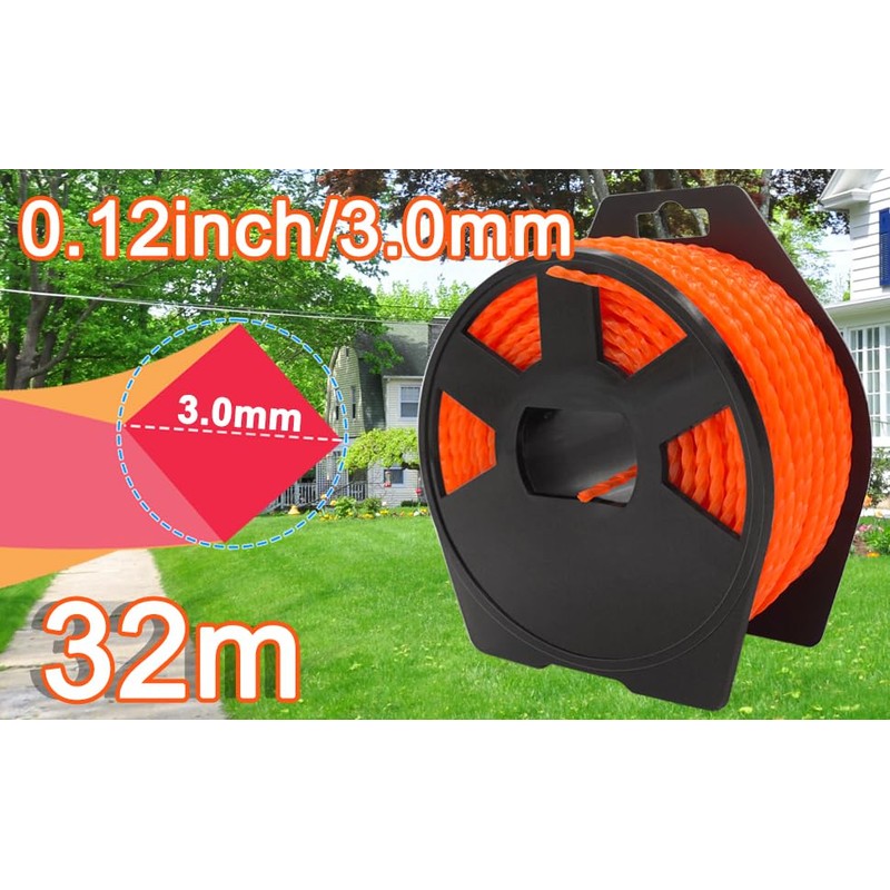 Zeqeey Twist Square Trimmer Line Heavy Duty Grass Strimmer String